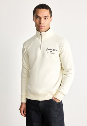 GRAPHIC HALF ZIP - Sweatshirt - cream