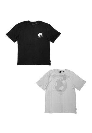 2ER PACK GESCHNITTEN RUNDHALS KURZARM - Print T-shirt - schwarz weiß