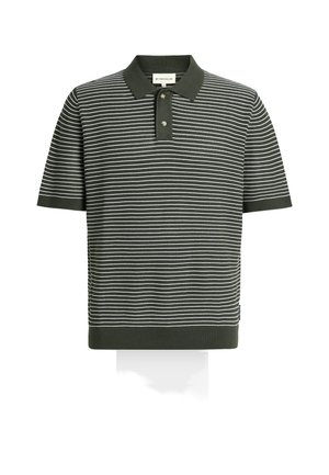 TOM TAILOR, Polo - leaf green offwhite stripe