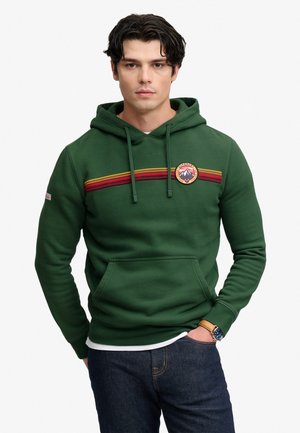 Superdry & Co, SUPERDRY OUTDOORS STRIPE LOGO HOODIE.. - Jersey con capucha - rich boston green