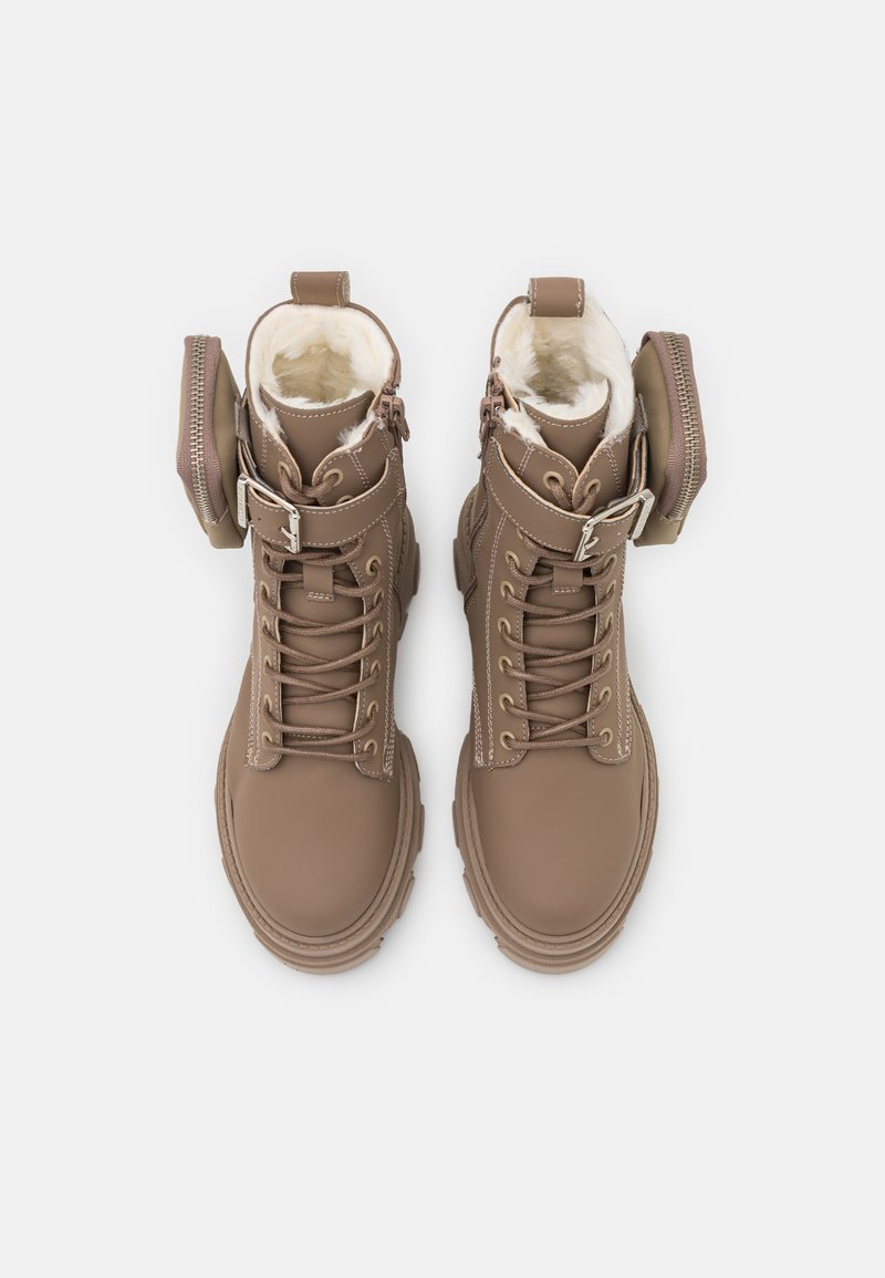 Damen Ankle Boots | Steve Madden MARRI Plateaustiefelette dark beige rain/beige - HH66216 Damen Ankle Boots | Steve Madden MARRI Plateaustiefelette dark beige rain/beige - HH66216