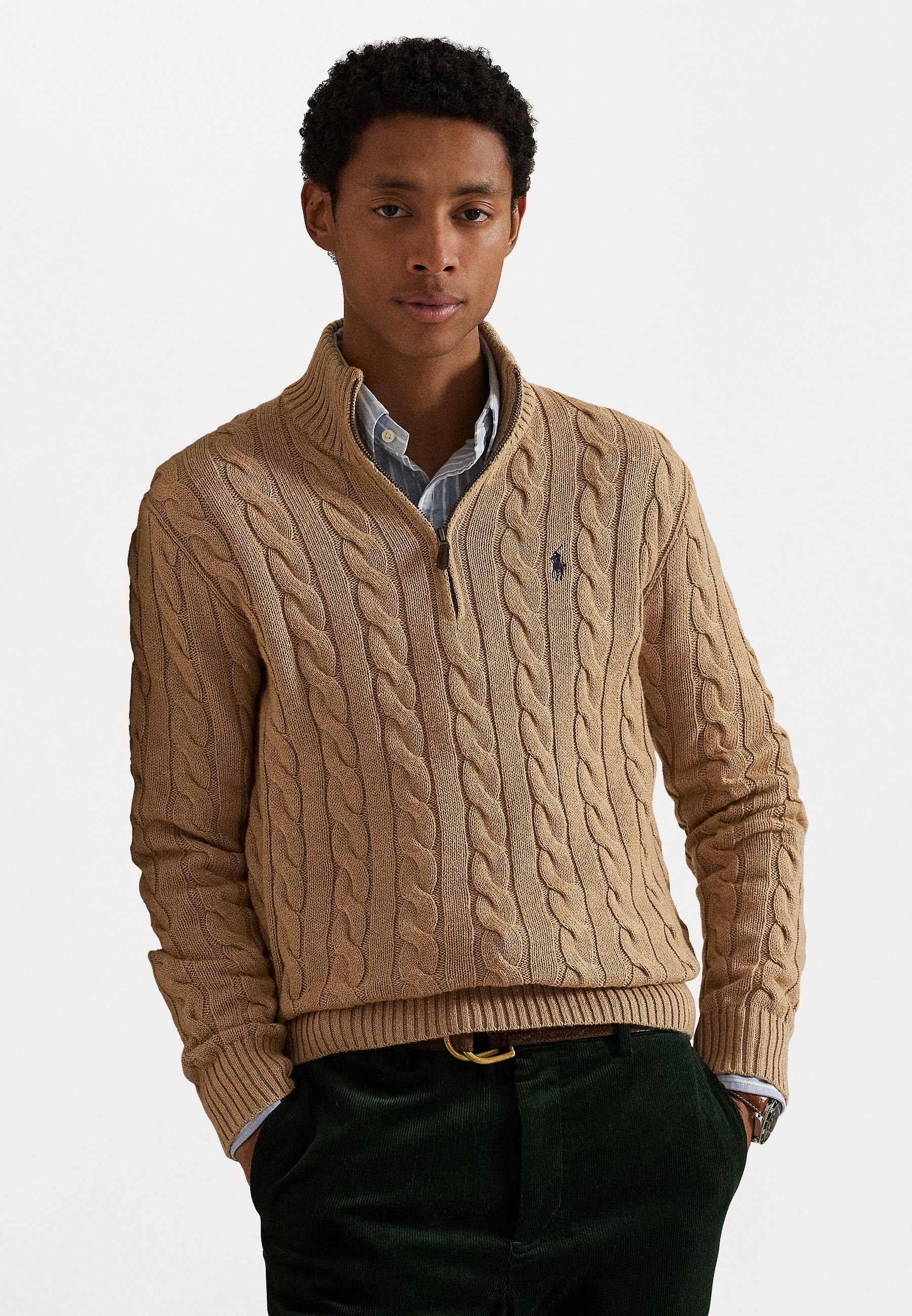 Polo Ralph Lauren CABLE-KNIT COTTON QUARTER-ZIP SWEATER - Jumper