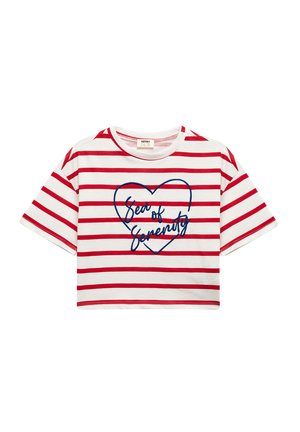 STRIPED  - T-shirt med print - red