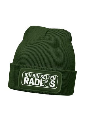 PATCH MIT SPRUCH GESCHENK - Beanie - oliv