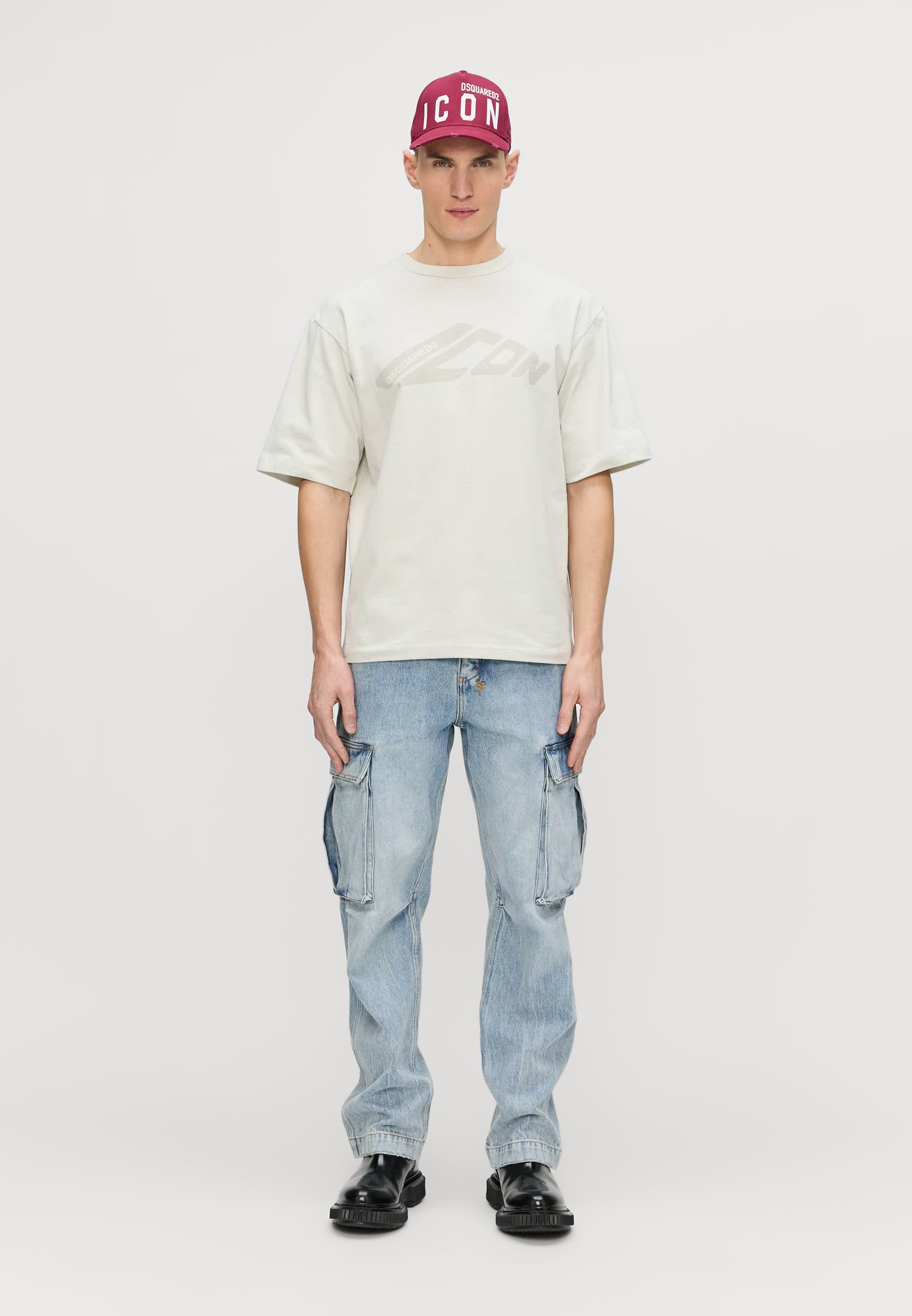 DSQUARED2 ICON LOOSE FIT TEE - Print T-shirt - offwhite