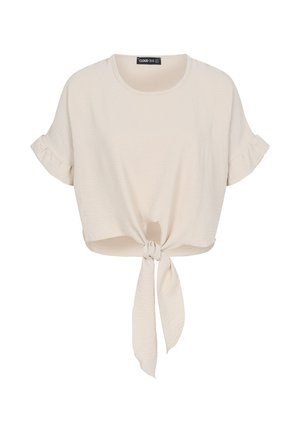 Cloud 5ive, CROP KNOT TOP - Blouse - beige