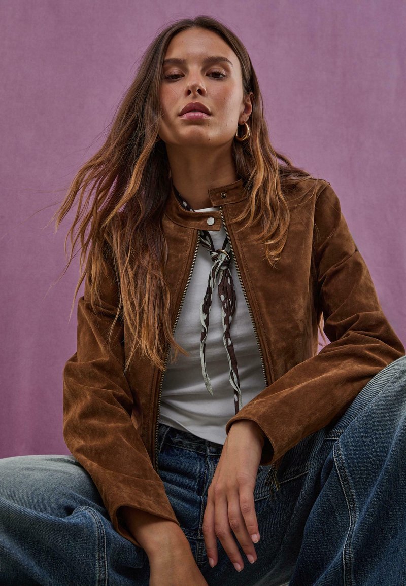 pilotenjacke lederjacke damen stradivarius