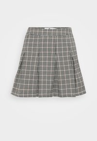 ULTRA HIGH-RISE PLEATED SKATER SKORT - Šortai - CLOUD DANCER/PORTABELLA/BLACK HOUNDSTOOTH