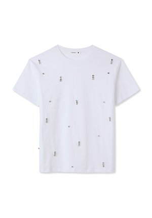 CON APPLICAZIONI STRASS - T-shirt con stampa - bianco ottico
