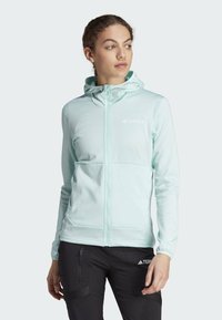 Adidas Terrex TERREX XPERIOR LIGHT FLEECE HOODED JACKET - Fleecejakke - semi flash aqua