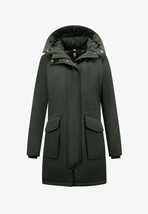 Local Fanatic, LANGE WINTERJAS CAPUCHON -NW - GROEN - 2728 - Wintermantel - groen