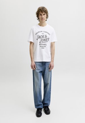 Jack & Jones PREMIUM, JPRBLUZANE TEE 3 PACK  - T-Shirt print - humus/white/black