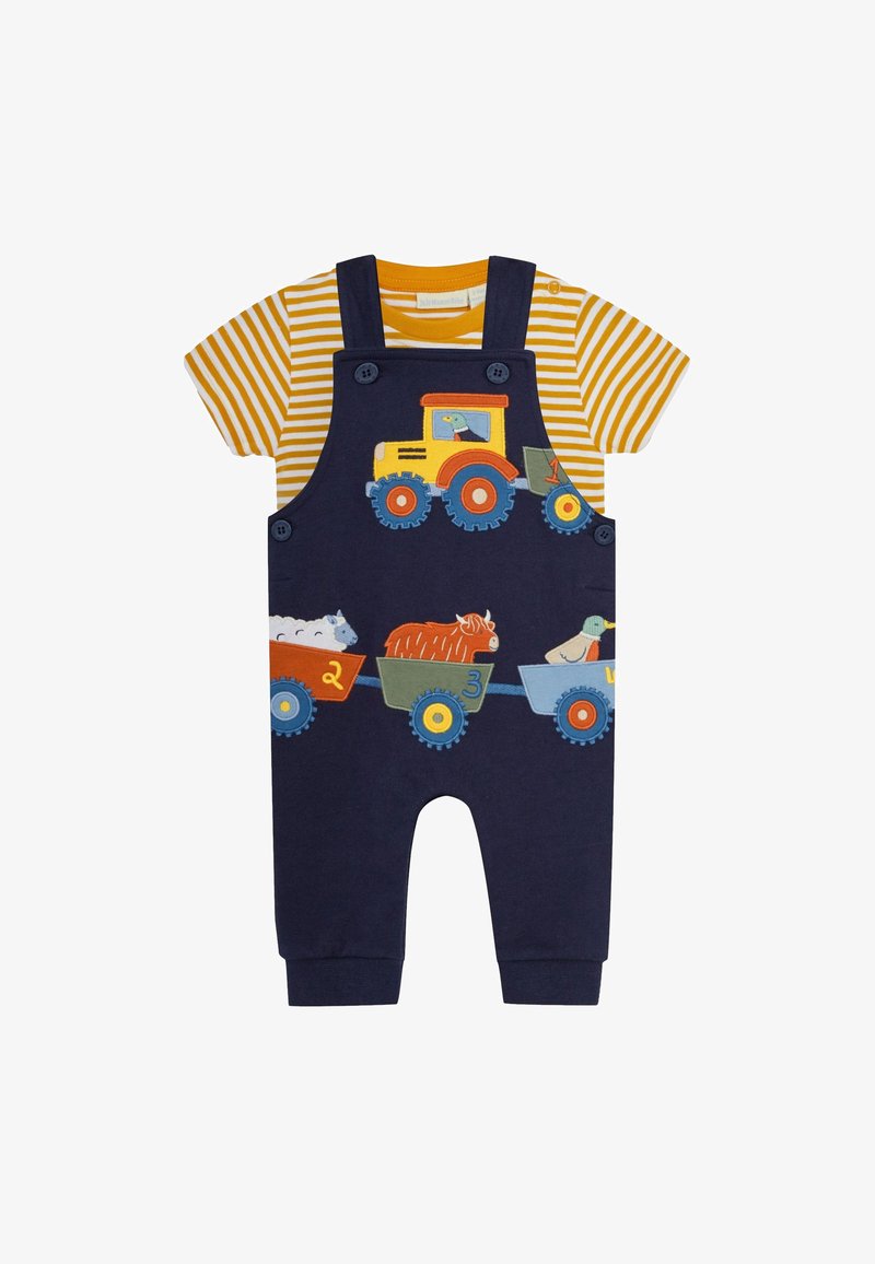 JoJo Maman Bébé 2-PIECE LION APPLIQUE SET - REGULAR FIT - Kombinezonas su petnešomis - navy blue tractor