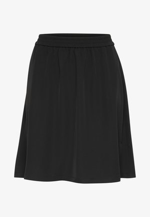 Must noaga paelaga, flared disainiga ja siledast tekstuurist. Ilma nähtavate mustrite või kaunistusteta.