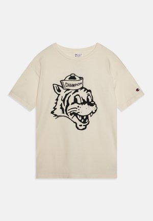 COLLEGE CREWNECK WITH TIGER PRINT - Marškinėliai su spaudiniu - beige