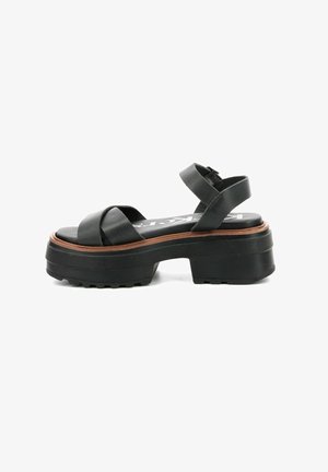 Kickers Sandalen met plateauzool - black
