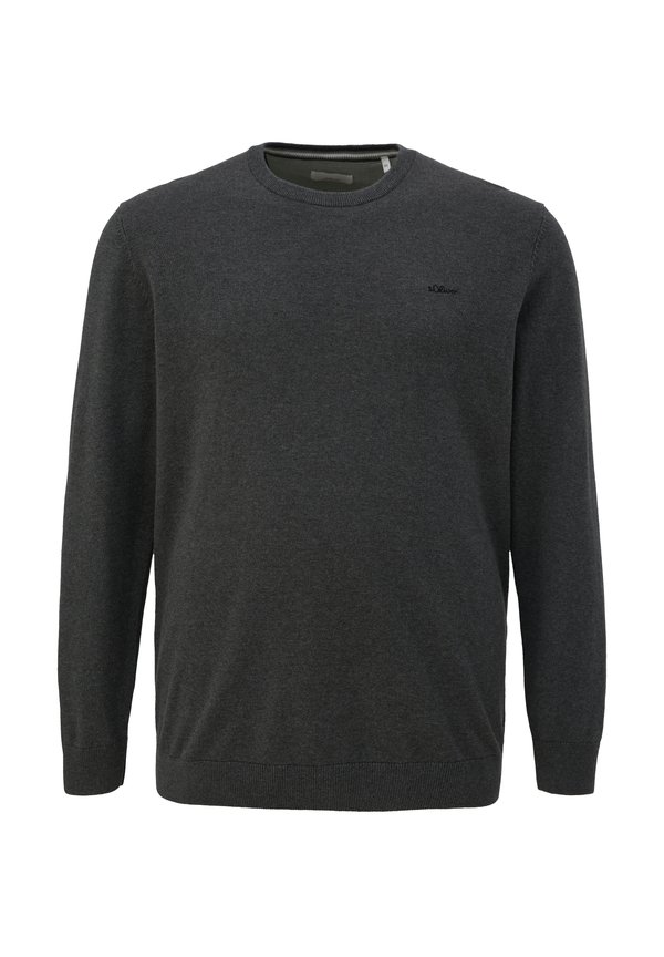 MIT LOGO STICKEREI - Strickpullover - dunkelgrau