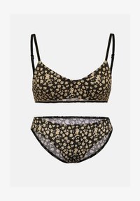 Selected, black/beige/ditsy floral