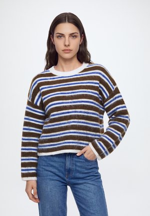 Pieces, PCADA - Pullover - chicory coffee / cloud dancer bluing