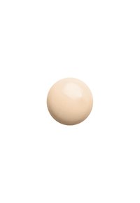 Sphère en céramique beige avec une finition brillante, une texture lisse et une forme arrondie, mesurant environ trois pouces de diamètre.