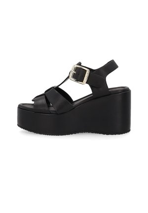 Frau Shoes, Sandalen met plateauzool - black