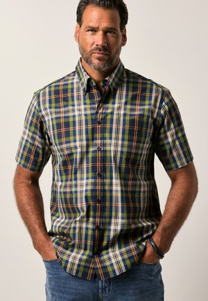JP1880, CHECK SHIRT, SHORT SLEEVE, BUTTON-DOWN COLLAR, MODERN FIT - Camicia - grass green