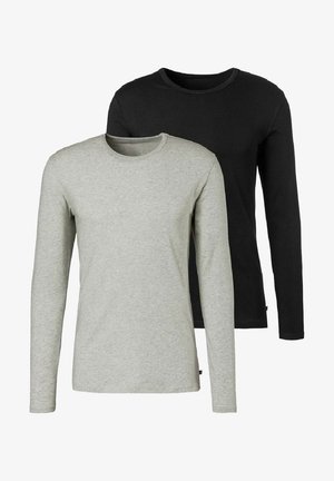 H.I.S 2 PACK - Unterhemd/-shirt - schwarz grau