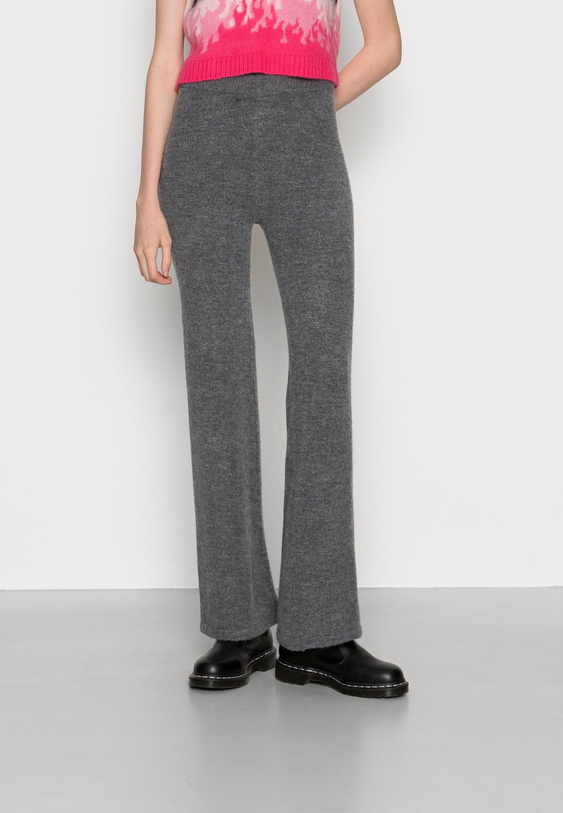 Missguided COSY KNIT WIDE LEG TROUSERS 