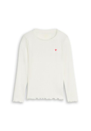 TOM TAILOR, TOM TAILOR T-SHIRT LANGARMSHIRT MIT RIPPSTRUKTUR - Langarmshirt - whisper white