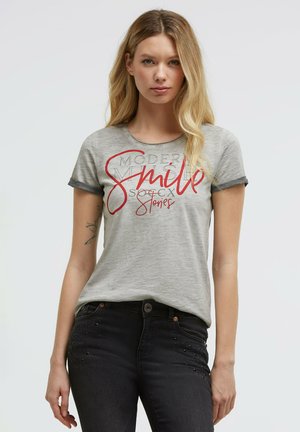 Soccx, SOCCX T-SHIRT RUNDHALS MIT ARTWORK UND USED LOOK - Print T-shirt - shadow