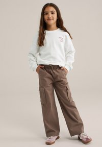 WE Fashion Kareiviško stiliaus kelnės - light brown