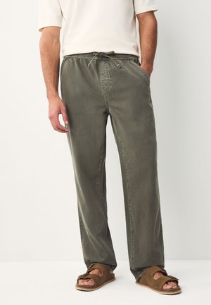 ELASTICATED WAIST - Jeans Straight Leg - khaki green