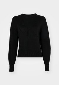 INTARSIA - Stickad tröja - black