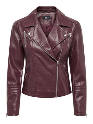 ONLY, ONLGEMMA FAUX LEATHER BIKER OTW NOO - Blejzer - decadent chocolate