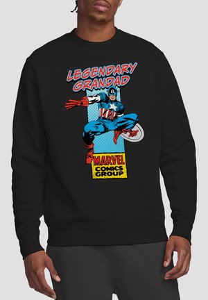 CORNER BOX LEGENDARY CAPTAIN AMERICA GRANDAD - Sweatshirt - black