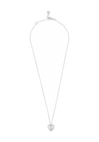 Silverhalsband med en delikat kedja och en polerad hjärtformad hänge, med en hummerklämma och justerbar längd.