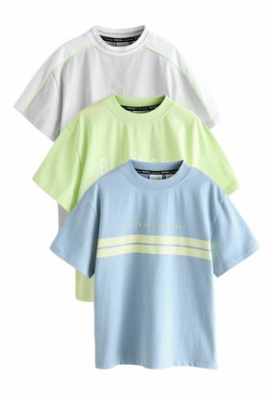 REGULAR FIT - COLOURBLOCK 3 PACK - T-Shirt print - lime green blue