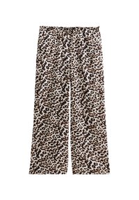 LEOPARD WIDE LEG - Trousers - brown pattern