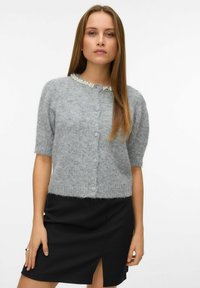 Vero Moda Gilet - medium grey melange/gris foncé - ZALANDO.FR
