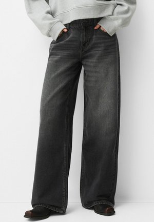 Flared jeans - mottled dark grey