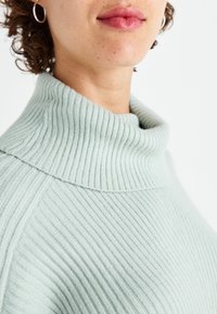 ONLY ONLKATIA SADDLE ROLL NECK - Maglione - aqua gray melange