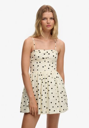 CORSET CAMI MINI  - Robe de jour - cream black polka dot