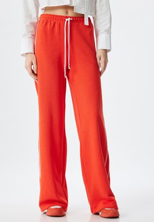 WIDE LEG - Tracksuit bottoms - red