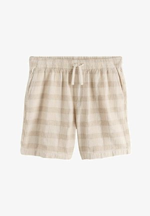 Next, REGULAR FIT - TEXTURED CHECK DRAWSTRING WAIST SHORTS . - Šortky - neutral