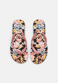 Roxy TAHITI - T-rihmaga sandaalid - black/withe/pink