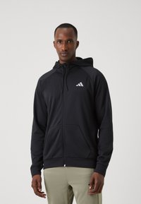adidas Performance GAME & GO BIG LOGO 3 STRIPES FULL ZIP - Felpa con zip - black