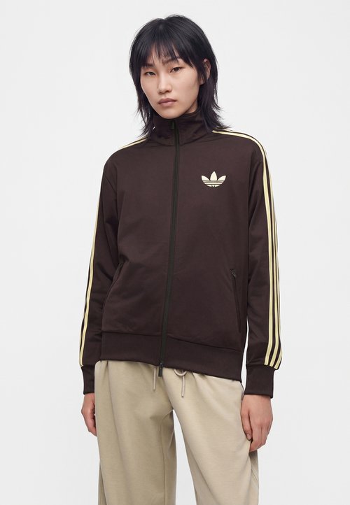 adidas FIREBIRD TRACK TOP LOOSE - Sudadera con cremallera - aurora coffee/almost yellow — photo 4