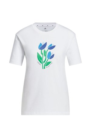 adidas Sportswear, ADIDAS SPORTSWEAR FLORAL BLOOM AT YOUR OWN PACE GRAPHIC T-SHIRT - Print T-shirt - white