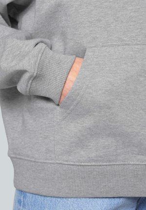 Grijze sweatshirt met ribgebreide boorden en tailleband, zijzak, zachte textuur en casual ontwerp. Zichtbare stikdetails.
