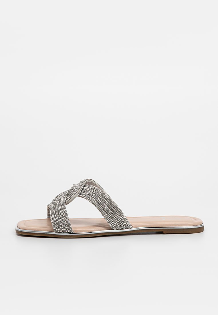 Dune London Muiltjes zilverkleurig Dune London Muiltjes zilverkleurig